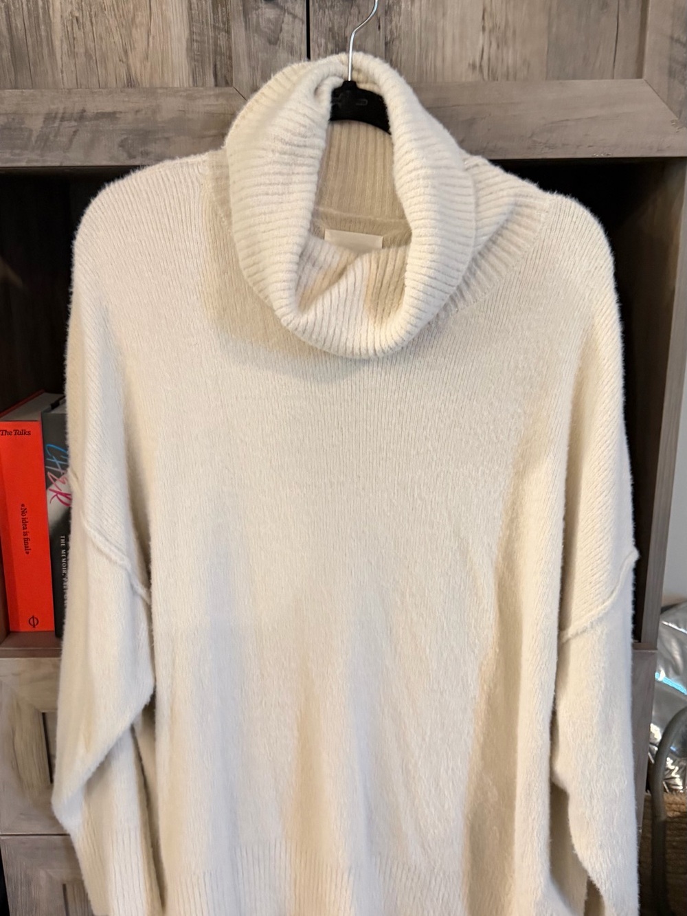 aerie Cream Cowl Turtleneck Sweater